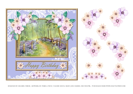 Lace Frames Set 1 (Floral Family Color Palette) by Deloris Thiede