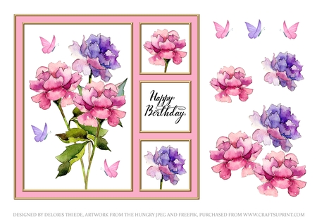 Quad Frames Set 6 (Floral Family Color Palette) by Deloris Thiede