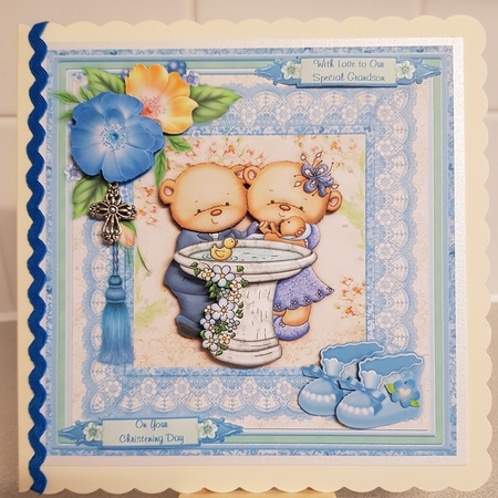 Christening Boy 8x8 Mini Kit & Decoupage by Denise Barber
