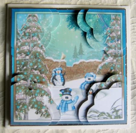 A Big Christmas Hello Quadro Triple Scallop Corner Stacker by Denise Bending