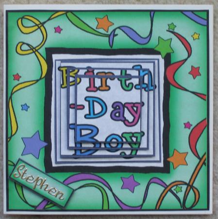 Birthday Boy Quick Card with Pyramage by Denise Bending