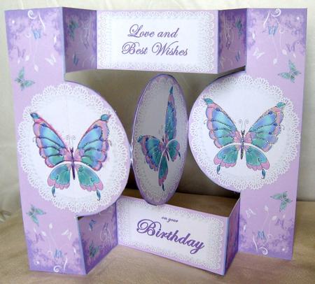 Butterflies and Lace Folded Pop-up by Denise Bending