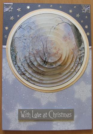Northen Lights in Christmas Time Circle Pyramid by Denise Bending