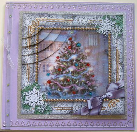 How Tree Looks Snow 6 Inch Duo Corner Stack Card Front by Denise Bending