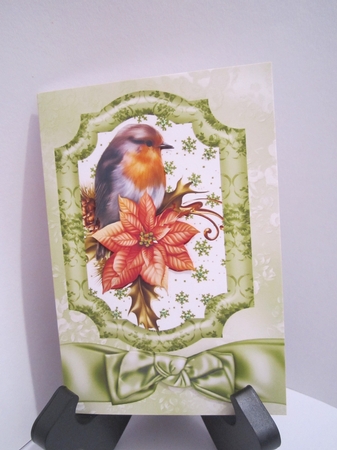 Pretty Red Robin with Bow A4 by Denise Lada