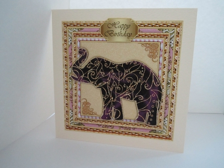 Patterned Elephant Large Square Topper 4 by Denise Lada