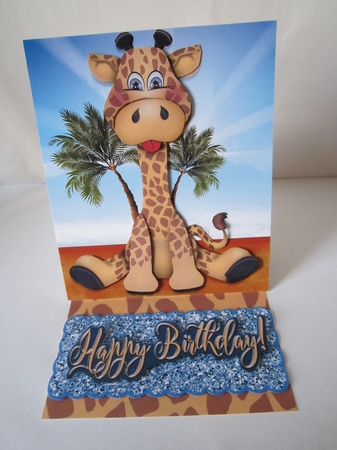 Giraffe Easel Card by Denise Lada