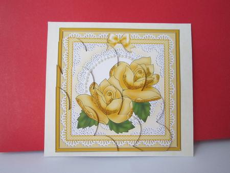 Just Roses Quick Card Shell Edged Corner Side Stacker by Denise Lada