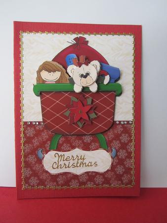 Christmas Sleigh Card Front & Decoupage by Denise Lada