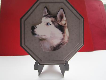Siberian Husky Plaque & Stand by Denise Lada