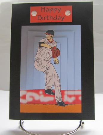 Baseball Pitcher (black & Orange Cap) - Pyramage by Denise Lada