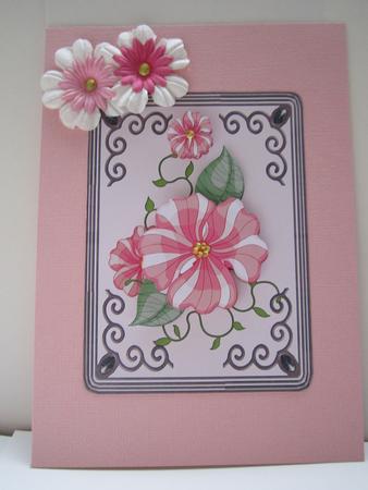 Pink Striped Flowers by Denise Lada