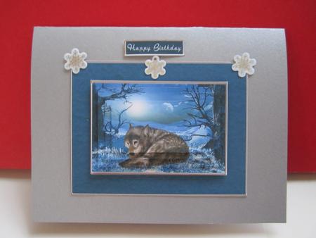 Moonlit Winter Wolf Pyramid by Denise Lada