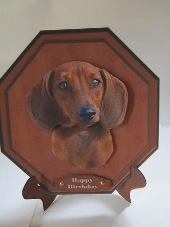 Miniature Dachshund Plaque & Stand by Denise Lada
