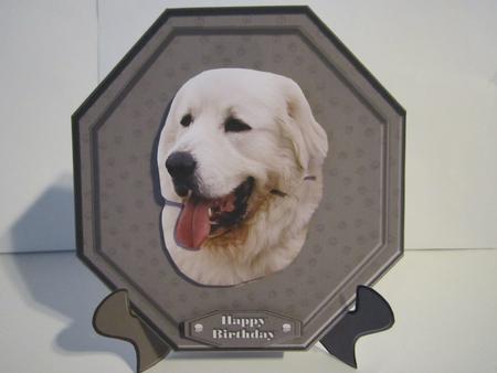 Pyrenean Mountain Dog Plaque & Stand by Denise Lada
