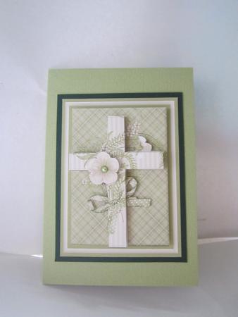 Green Floral Cross by Denise Lada