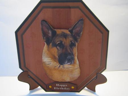 German Shepherd Plaque & Stand by Denise Lada
