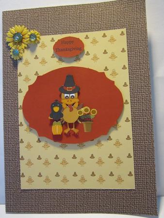 Turkey with Sunflower and Pumpkin by Denise Lada