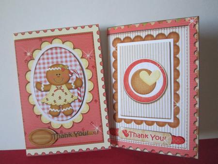 Christmas Thank You Notelets-gingerbread by Denise Lada