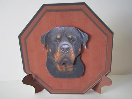 Rottweiler Plaque & Stand by Denise Lada