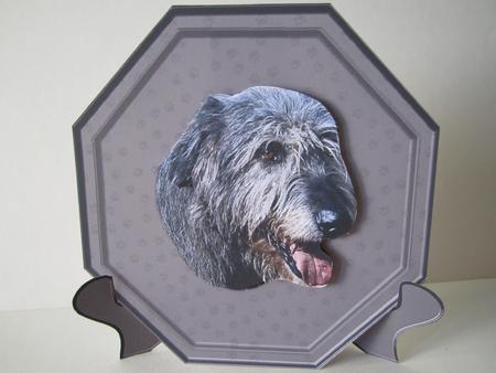 Irish Wolfhound Plaque & Stand by Denise Lada
