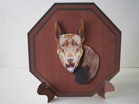 Doberman Plaque & Stand by Denise Lada