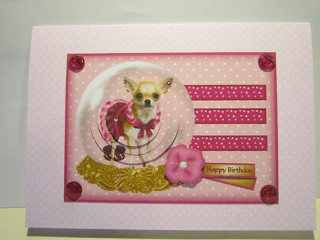 Pink Cute Chihuahua Globe by Denise Lada