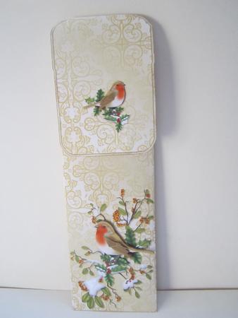 Christmas Robin Cutlery Wrap by Denise Lada