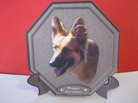 German Shepherd 2 Plaque & Stand by Denise Lada