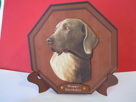 Weimaraner Plaque & Stand by Denise Lada