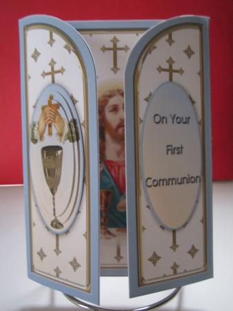 First Communion Blue 5 x 7 Gatefold Mini Kit by Denise Lada