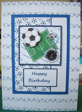 Football Card Front - Blue by Denise MacLachlan