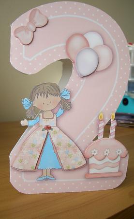 2 Today Little Princess Birthday Shape Card by Denise MacLachlan
