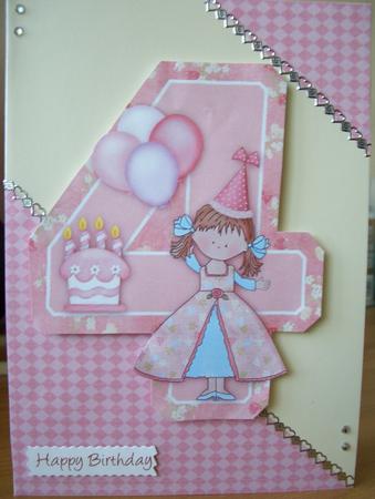 4 Today Little Princess Shaped Birthday Card by Denise MacLachlan