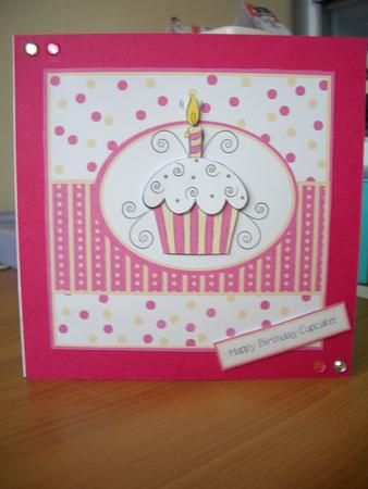 Swirly Cupcake Quick Card- Pink by Denise MacLachlan