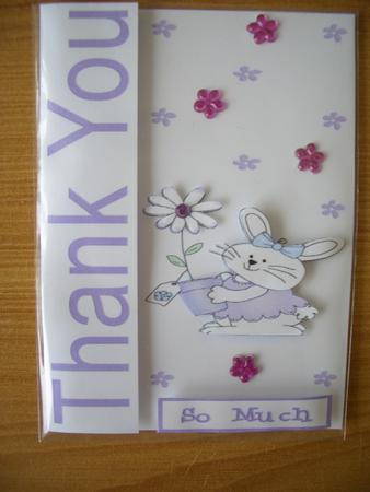 Thank You Bunny Quick Card with Decoupage by Denise MacLachlan