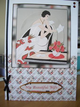 Art Deco Lady 9 - Pyramid Card Front by Denise MacLachlan
