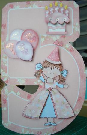 5 Today Little Princess Birthday Shaped Card by Denise MacLachlan
