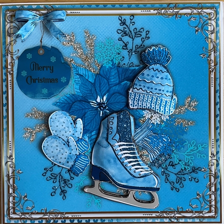 8x8 Christmas Skating Wishes  by Denise Mason