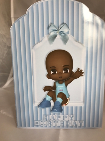 Ethnic Boy Scalloped Top Quick Card by Denise Mason