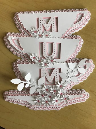 Mum Stacked Cups Card Only by Denise Mason