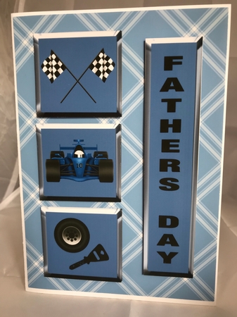 Racing Car Card Front Topper & Decoupage - Father's Day by Denise Mason