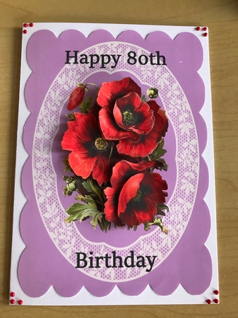 Poppies For 80th Birthday  by Denise Mason