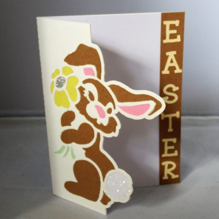 Easter Bunny 2 Over the Edge Card by Denise Clark