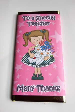 Girlz Liz's Flowers Thank You Teacher Chocolate Wrapper by Denise Clark