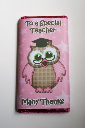 Hoot Wise Owl Thank You Teacher Chocolate Wrapper by Denise Clark