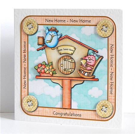 Congratulations on Your New Home Birdhouse by Denise Murray