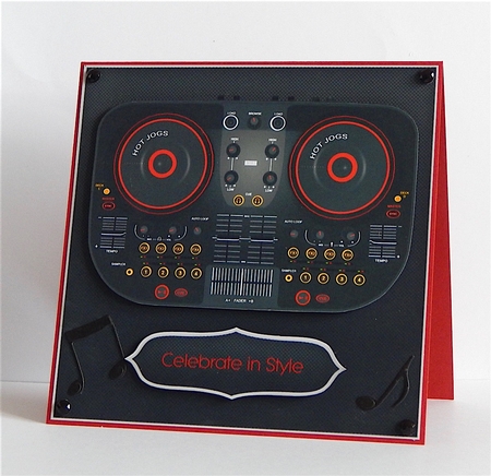 Music Mixer Deck Card Topper 4 by Denise Murray