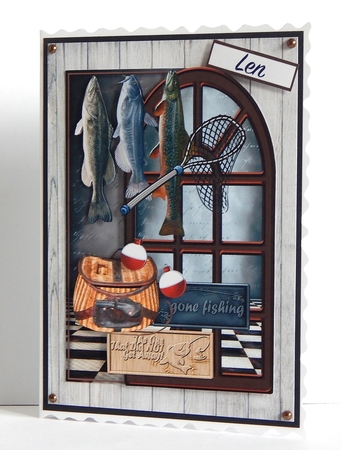 Over the Edge Male Card Gone Fishing by Denise Murray