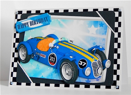 Born2ryd Blue Racing Sports Car by Denise Murray